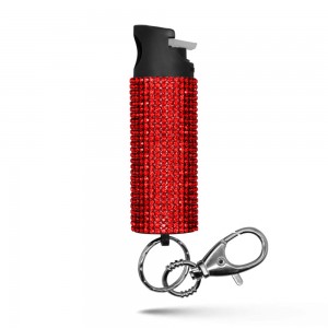 BLING IT ON - KEYCHAIN PEPPER SPRAY WITH RHINESTONES - RED