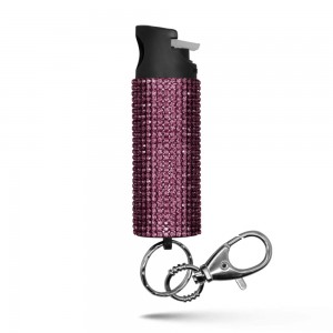 BLING IT ON - KEYCHAIN PEPPER SPRAY WITH RHINESTONES - PURPLE