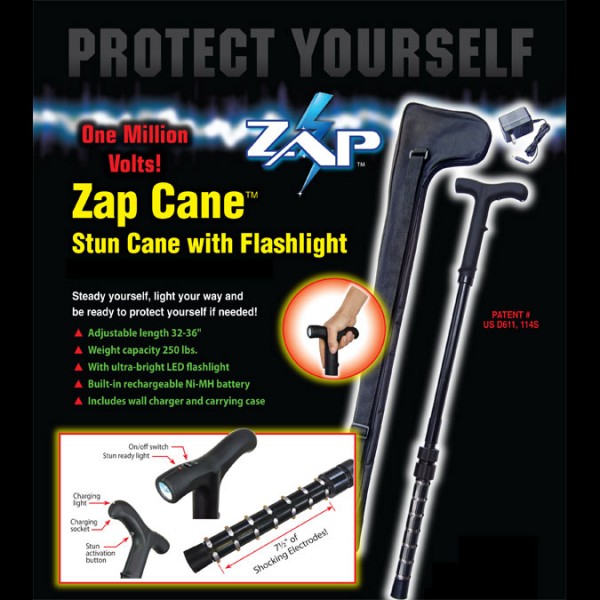 Zap Cane 1 000 000 volts Stun Gun with Flashlight - Stunguns
